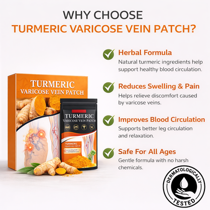 MDY 🦵 Tired of visible veins and leg discomfort ?  Turmeric Varicose Vein Patch Today