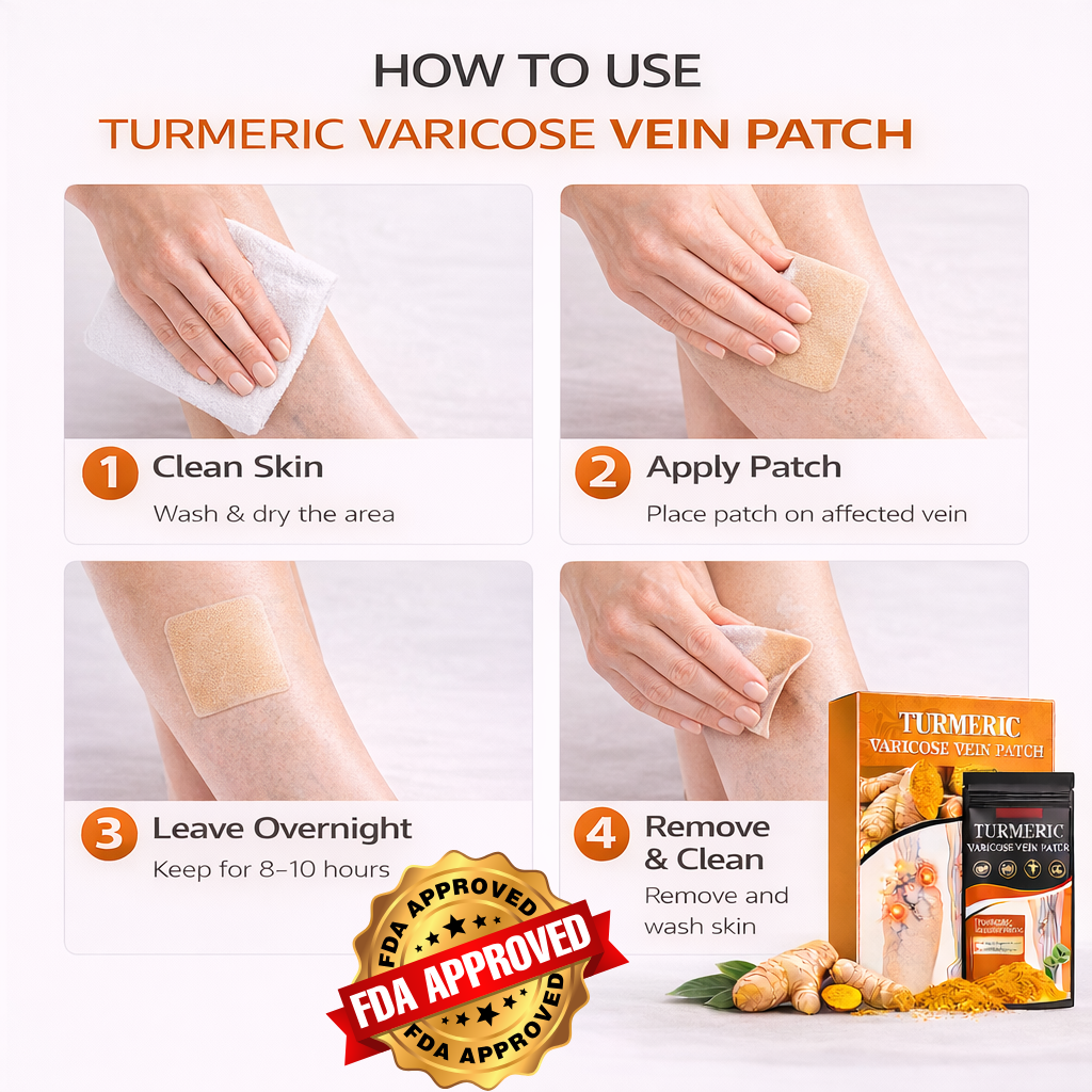 MDY 🦵 Tired of visible veins and leg discomfort ?  Turmeric Varicose Vein Patch Today