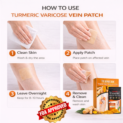 MDY 🦵 Tired of visible veins and leg discomfort ?  Turmeric Varicose Vein Patch Today