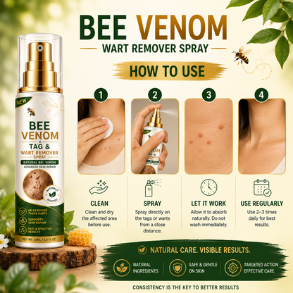 MDY Bee Venom Tag & Wart Remover Spray - Remove Skin Tags & Warts Without Pain – Get Smooth Looking Skin Again