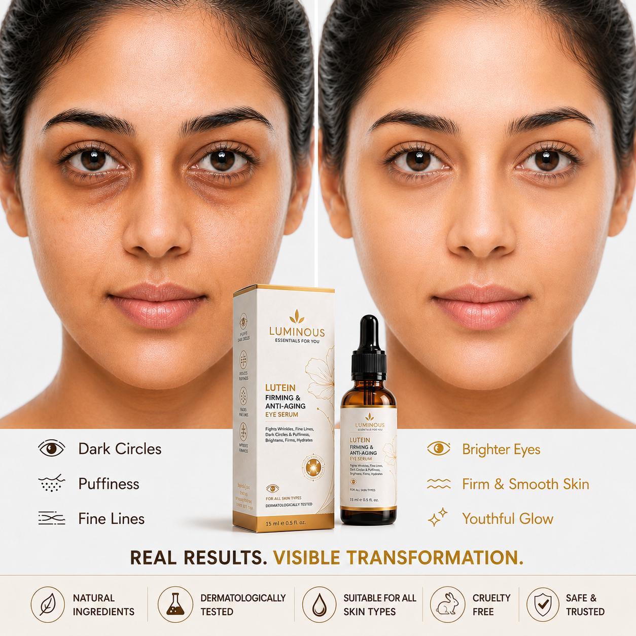 MDY Luminous Lutein Eye Serum — ✨ Tired of Dark Circles and Under-Eye Wrinkles ? See Visible Results in Just few Days!