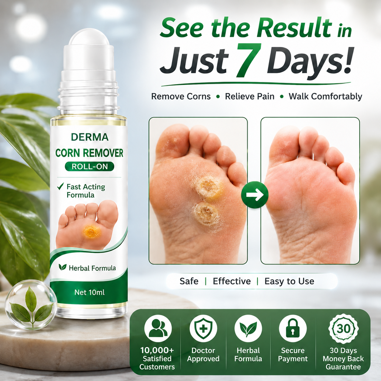 MDY Corn Remover Roll-On – Herbal Roll-On for Hard Corns & Rough Feet | Fast Acting Formula