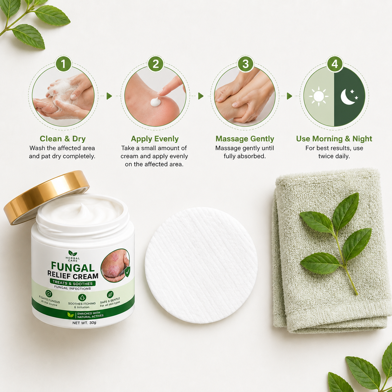 MDY Herbal Care Fungal Relief Cream  Soothing Herbal Relief for Itchy, Irritated Skin