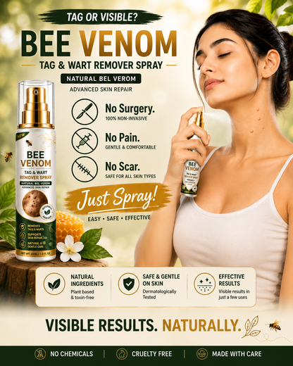 MDY Bee Venom Tag & Wart Remover Spray - Remove Skin Tags & Warts Without Pain – Get Smooth Looking Skin Again