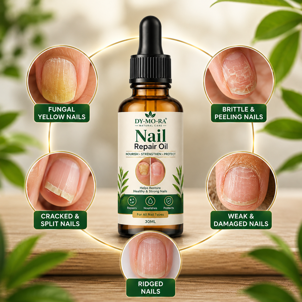 MDY Herbal Nail Repair Oil for Weak, Brittle & Damaged Nails — Trusted Daily Care for Fingernails & Toenails