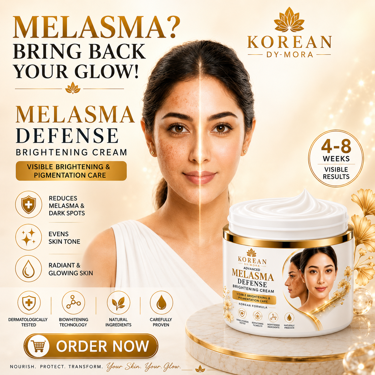 MDY Korean Advanced Melasma Defense Cream — See Visible Brightening in 4–8 Weeks