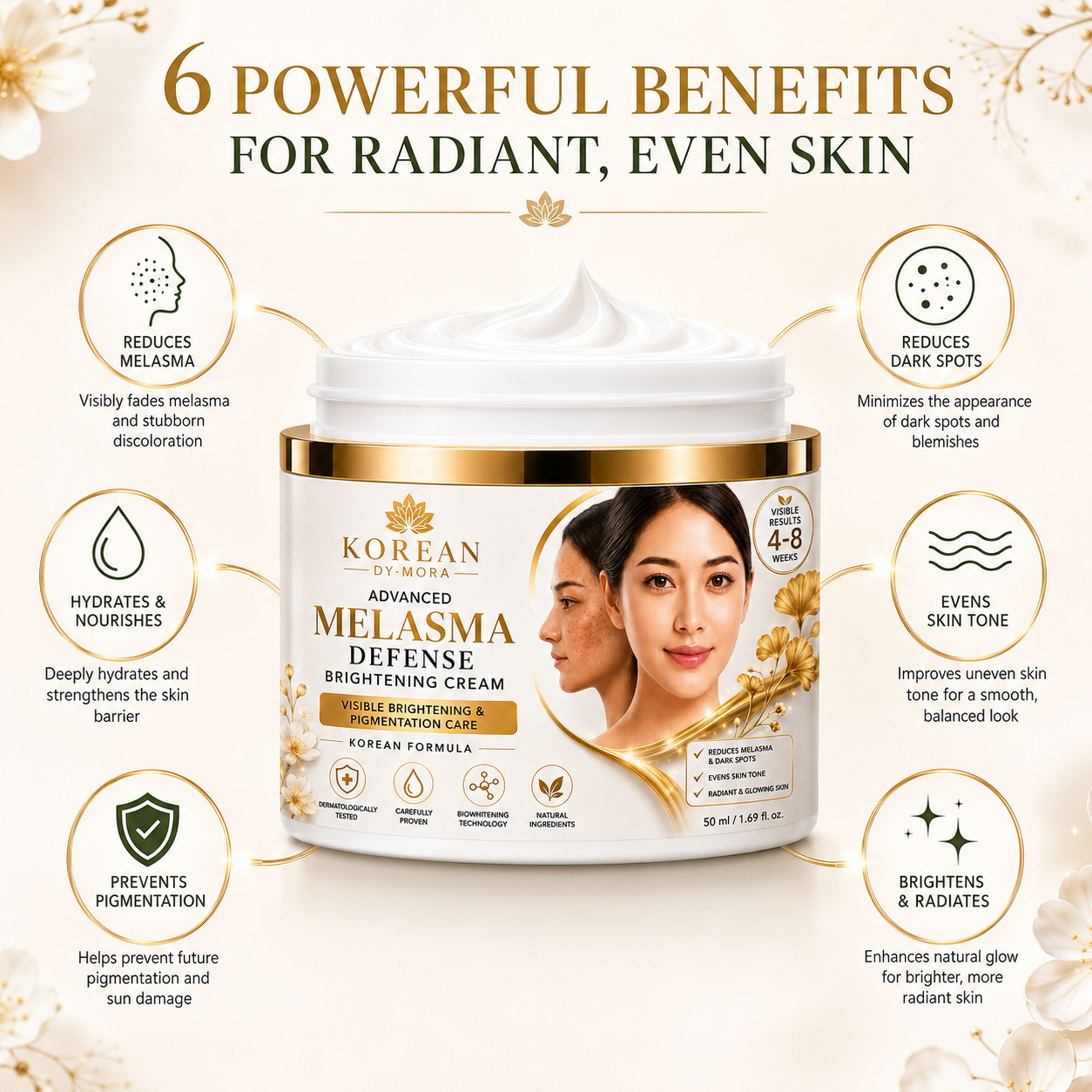 MDY Korean Advanced Melasma Defense Cream — See Visible Brightening in 4–8 Weeks