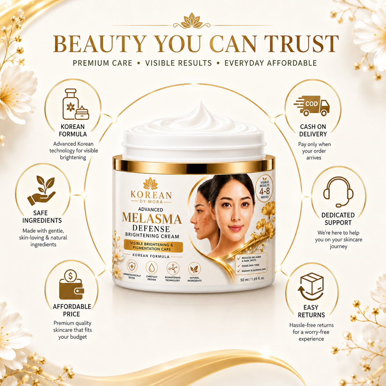 MDY Korean Advanced Melasma Defense Cream — See Visible Brightening in 4–8 Weeks